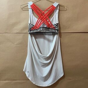 lululemon athletica White and Red Strappy Tank Top